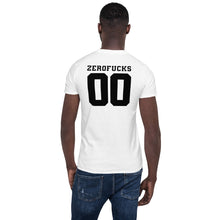 Load image into Gallery viewer, Zero F cks White White Black Unisex T-Shirt
